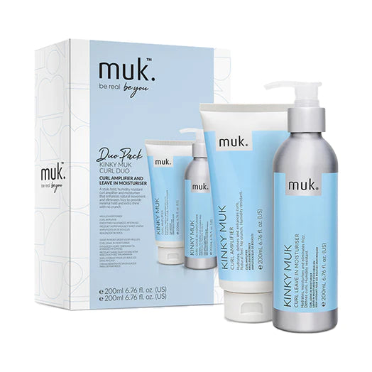 Muk Kinky Muk Curl Leave-in Moisturiser & Curl Amplifier 200ml Duo Pack